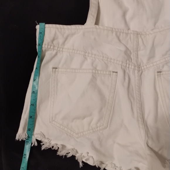 We The Free Women's White Denim Overalls - Picture 3 of 4